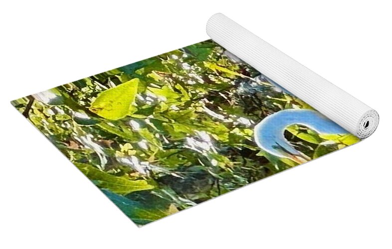 Egret Posing Among Lush Foliage - Yoga Mat