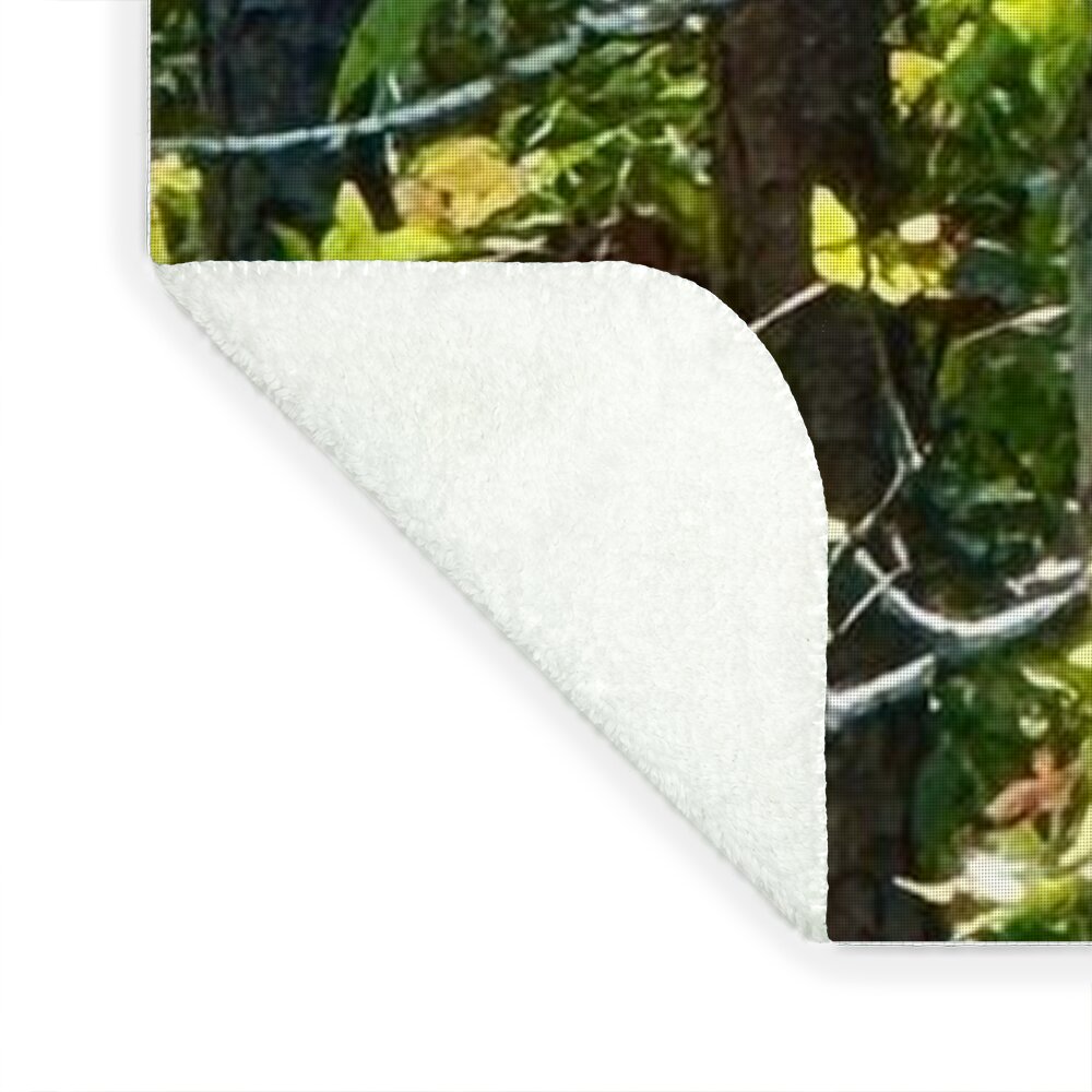 Egret Posing Among Lush Foliage - Blanket