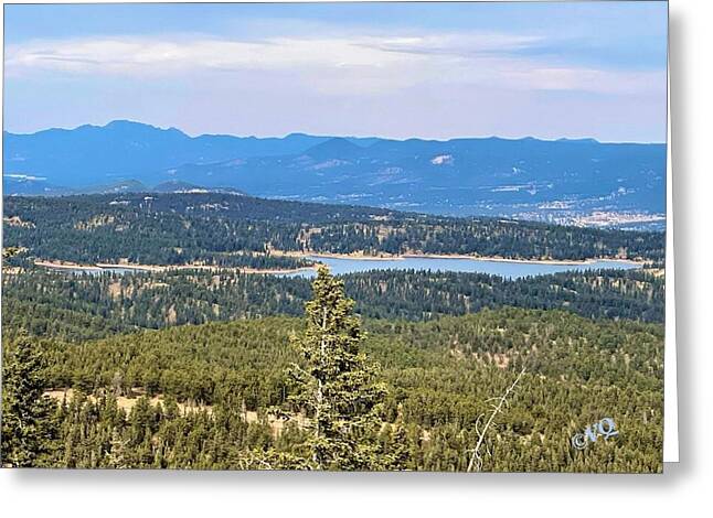 Serene Mountain Lake View - Greeting Card