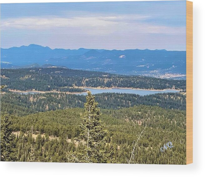 Serene Mountain Lake View - Wood Print