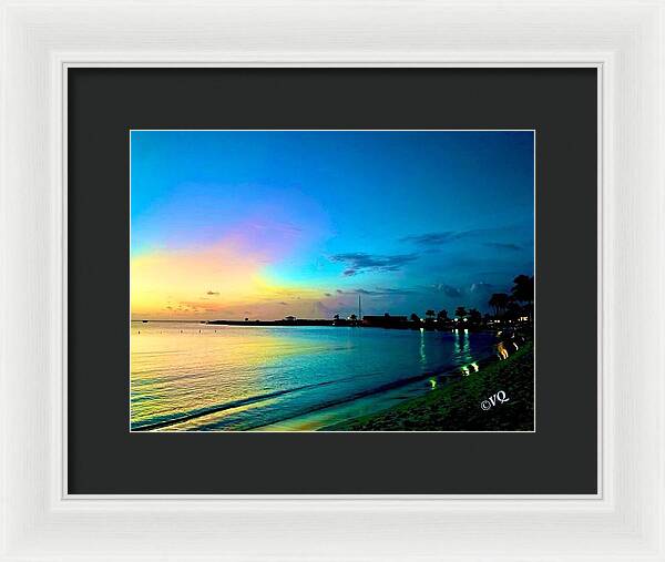 Tranquil Evening on Tropical Shore - Framed Print