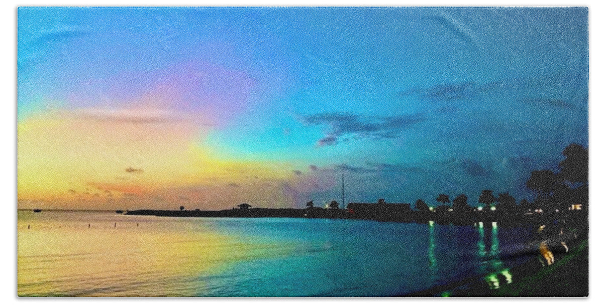 Tranquil Evening on Tropical Shore - Bath Towel