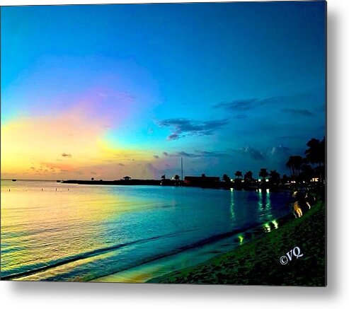 Tranquil Evening on Tropical Shore - Metal Print