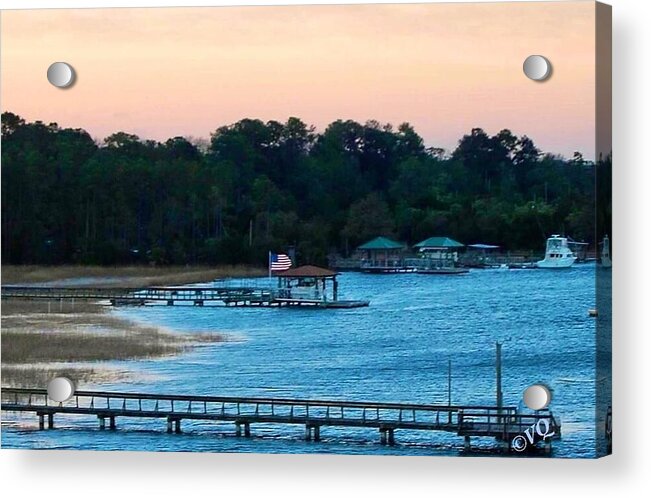 Tranquil Lakeside at Sunset - Acrylic Print