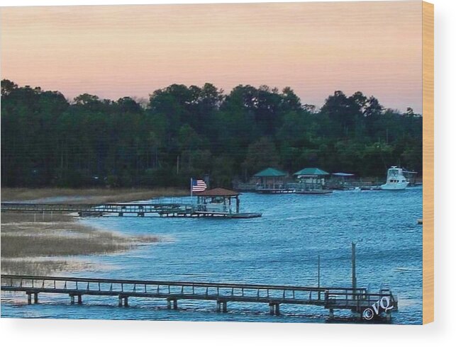 Tranquil Lakeside at Sunset - Wood Print