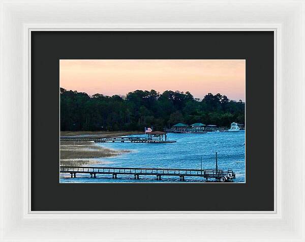 Tranquil Lakeside at Sunset - Framed Print