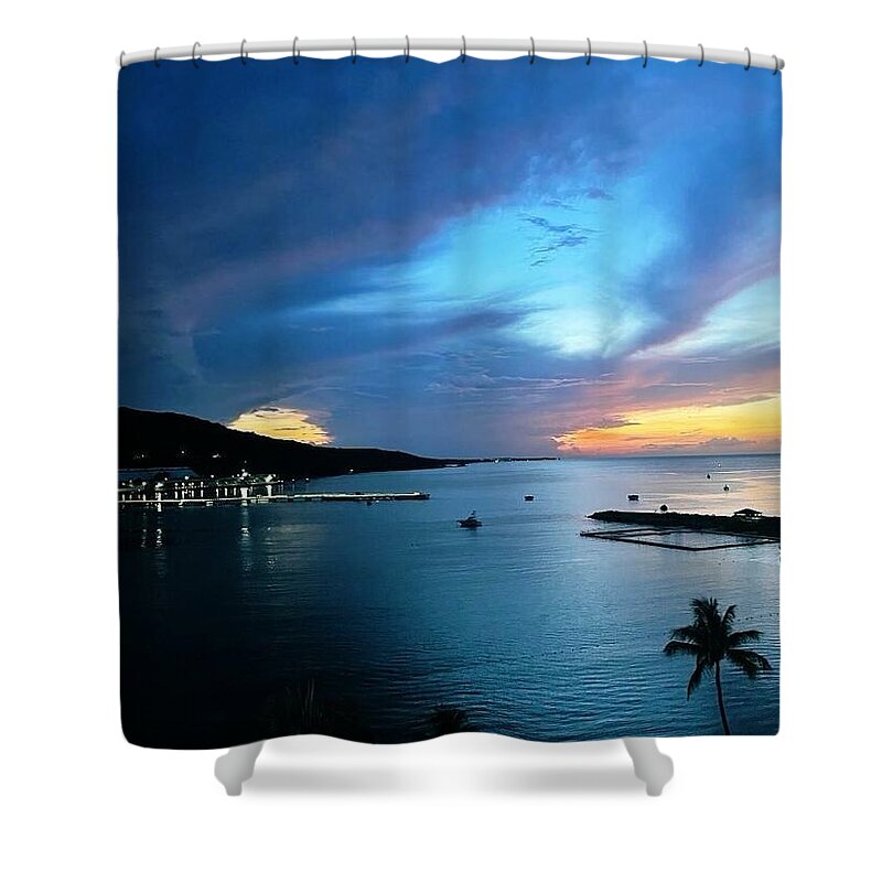Vibrant Sunset Over Calm Waters - Shower Curtain