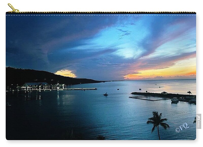 Vibrant Sunset Over Calm Waters - Zip Pouch
