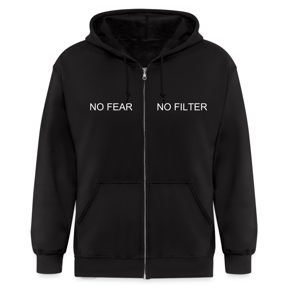 NO FEAR NO FILTER Men's Zip Hoodie - black