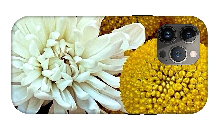 Chrysanthemum and Yellow Spheres - Phone Case
