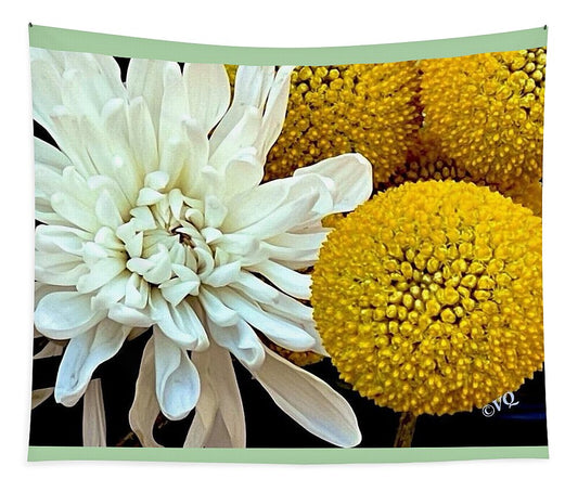 Chrysanthemum and Yellow Spheres - Tapestry