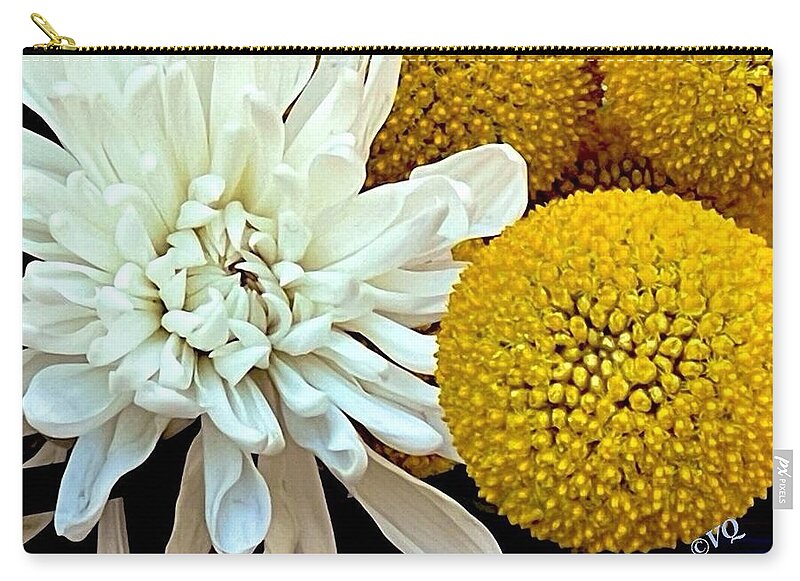 Chrysanthemum and Yellow Spheres - Zip Pouch