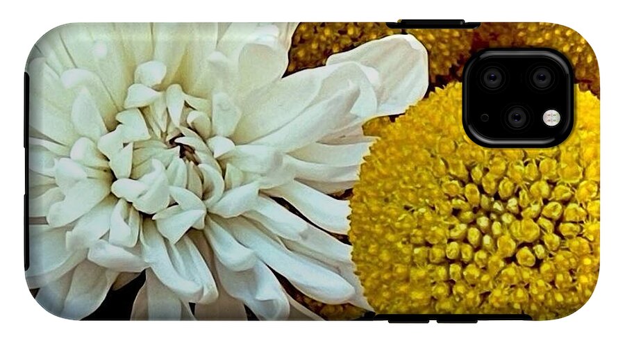 Chrysanthemum and Yellow Spheres - Phone Case