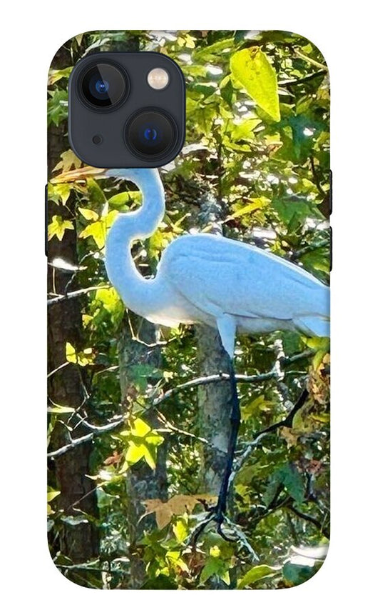 Egret Posing Among Lush Foliage - Phone Case