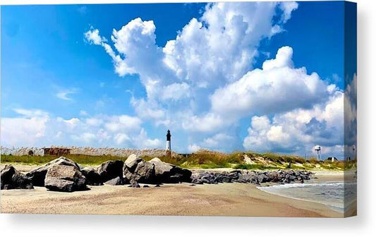 Lighthouse Under Expansive Sky - Canvas Print