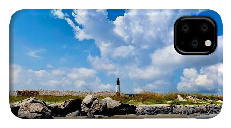 Lighthouse Under Expansive Sky - Phone Case