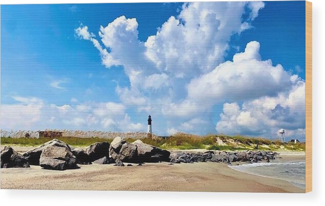 Lighthouse Under Expansive Sky - Wood Print