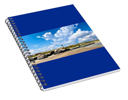 Lighthouse Under Expansive Sky - Spiral Notebook