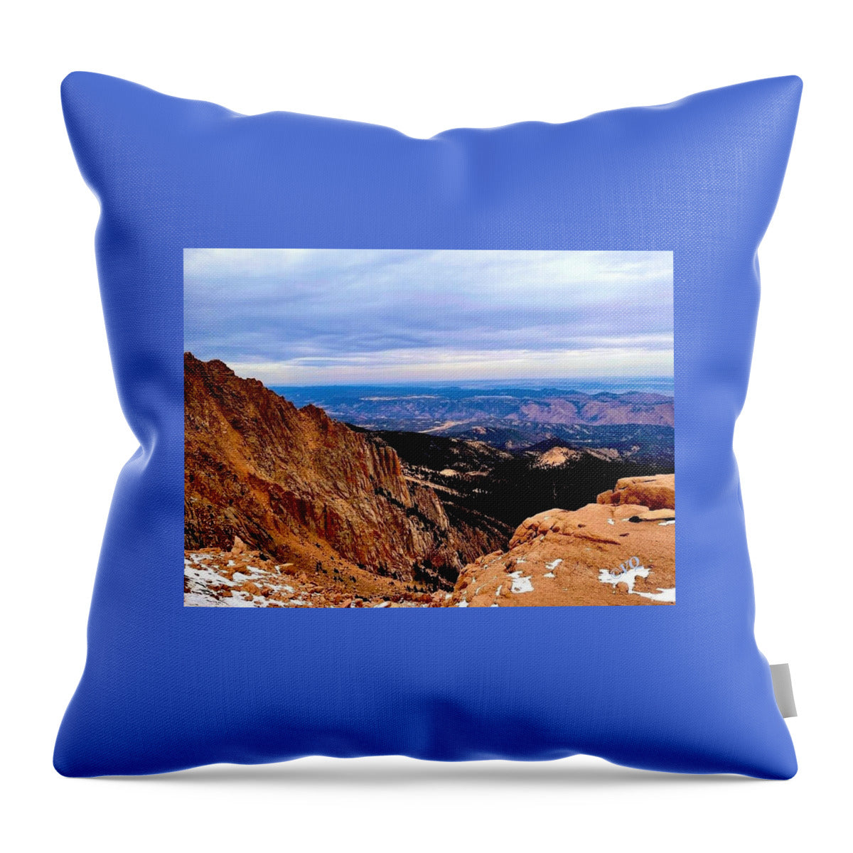 Majestic Mountain Panorama at Dawn - Throw Pillow