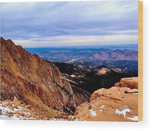 Majestic Mountain Panorama at Dawn - Wood Print