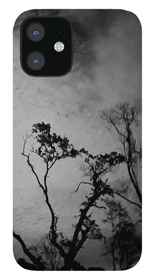 Moonlit Night with Silhouetted Trees - Phone Case