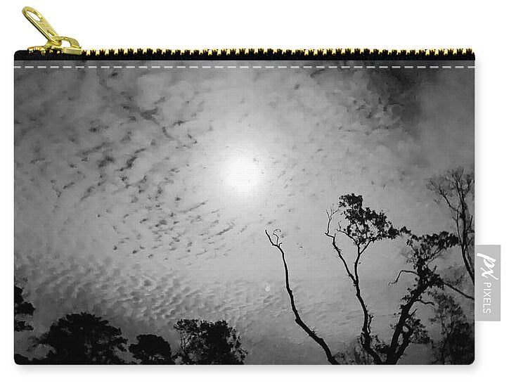 Moonlit Night with Silhouetted Trees - Zip Pouch