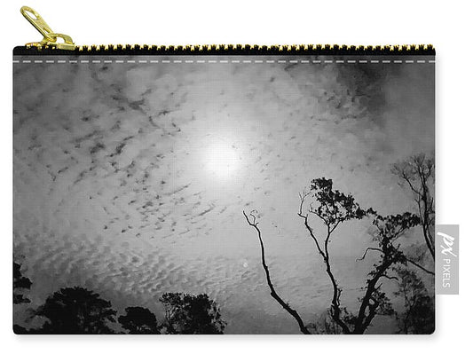 Moonlit Night with Silhouetted Trees - Zip Pouch