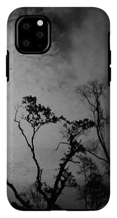 Moonlit Night with Silhouetted Trees - Phone Case