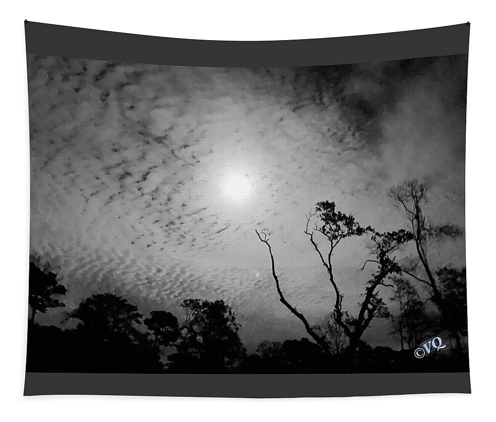 Moonlit Night with Silhouetted Trees - Tapestry