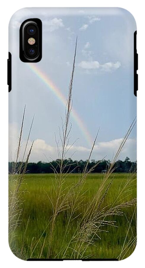 Rainbow Over Peaceful Meadow - Phone Case