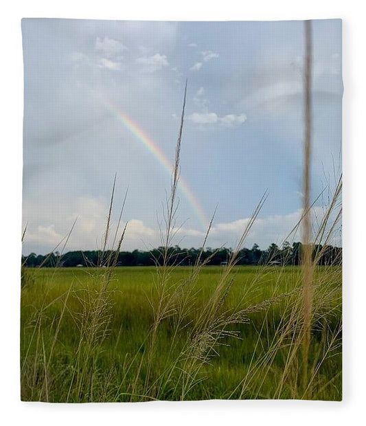 Rainbow Over Peaceful Meadow - Blanket