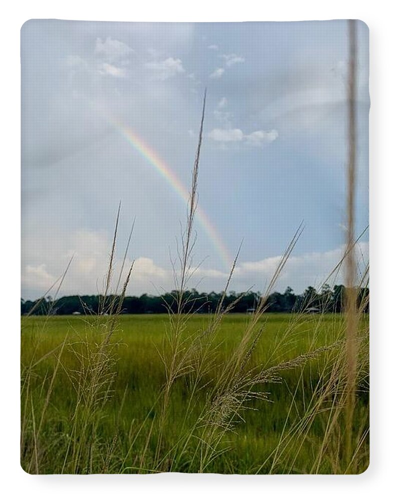 Rainbow Over Peaceful Meadow - Blanket