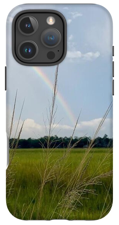 Rainbow Over Peaceful Meadow - Phone Case