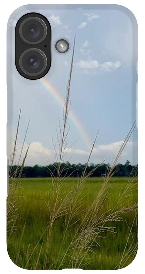 Rainbow Over Peaceful Meadow - Phone Case