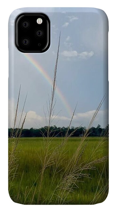 Rainbow Over Peaceful Meadow - Phone Case