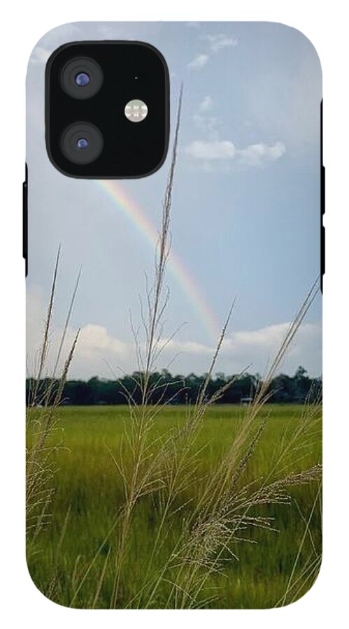 Rainbow Over Peaceful Meadow - Phone Case