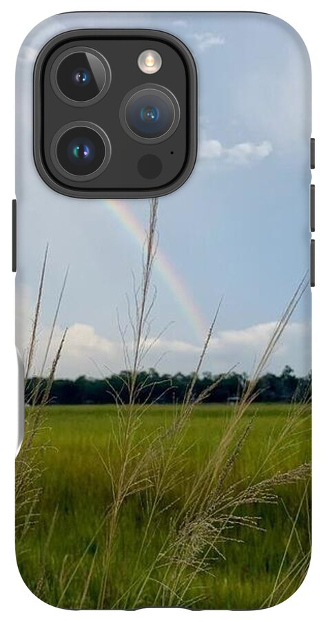 Rainbow Over Peaceful Meadow - Phone Case