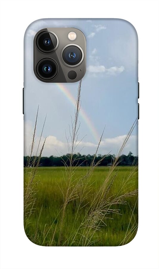 Rainbow Over Peaceful Meadow - Phone Case