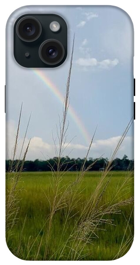 Rainbow Over Peaceful Meadow - Phone Case