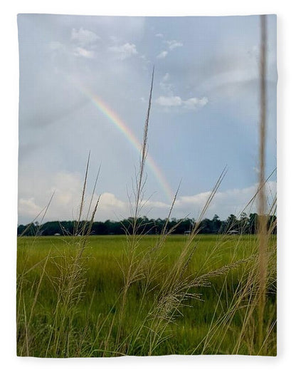 Rainbow Over Peaceful Meadow - Blanket