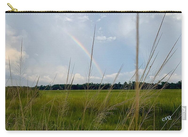 Rainbow Over Peaceful Meadow - Zip Pouch
