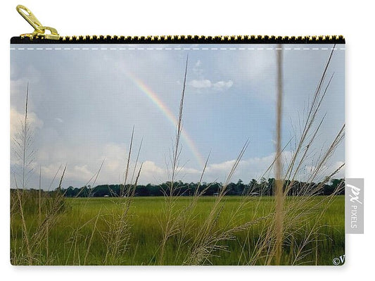 Rainbow Over Peaceful Meadow - Zip Pouch