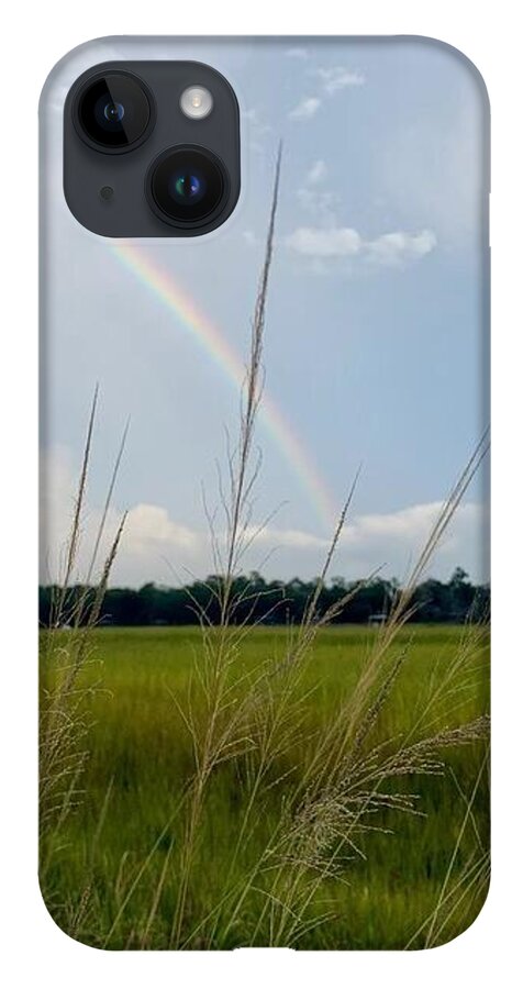 Rainbow Over Peaceful Meadow - Phone Case