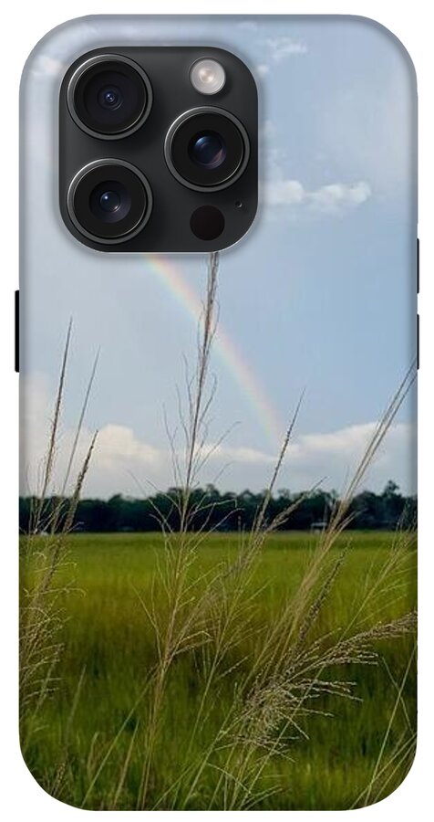 Rainbow Over Peaceful Meadow - Phone Case
