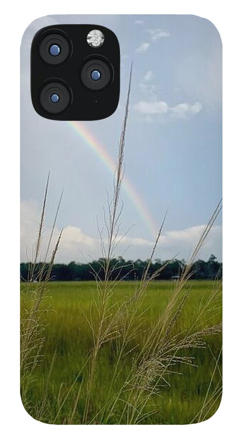 Rainbow Over Peaceful Meadow - Phone Case