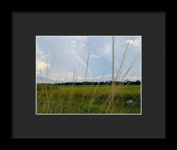 Rainbow Over Peaceful Meadow - Framed Print