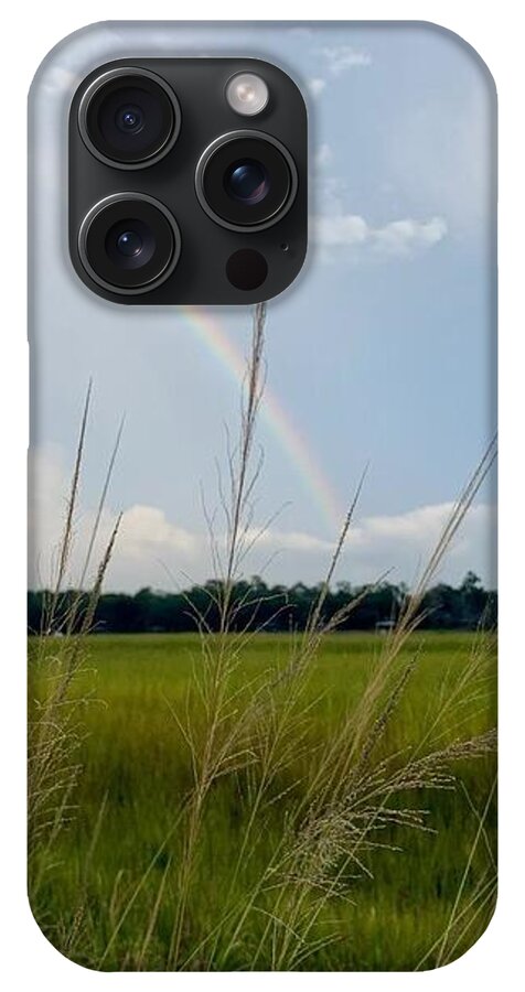 Rainbow Over Peaceful Meadow - Phone Case