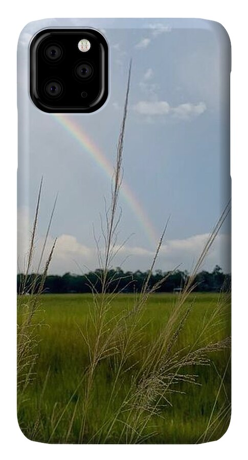 Rainbow Over Peaceful Meadow - Phone Case