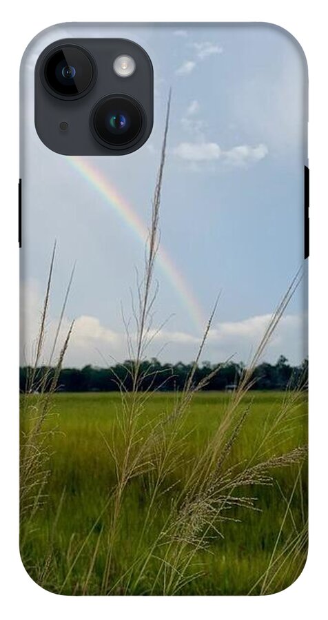 Rainbow Over Peaceful Meadow - Phone Case