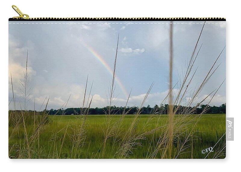Rainbow Over Peaceful Meadow - Zip Pouch